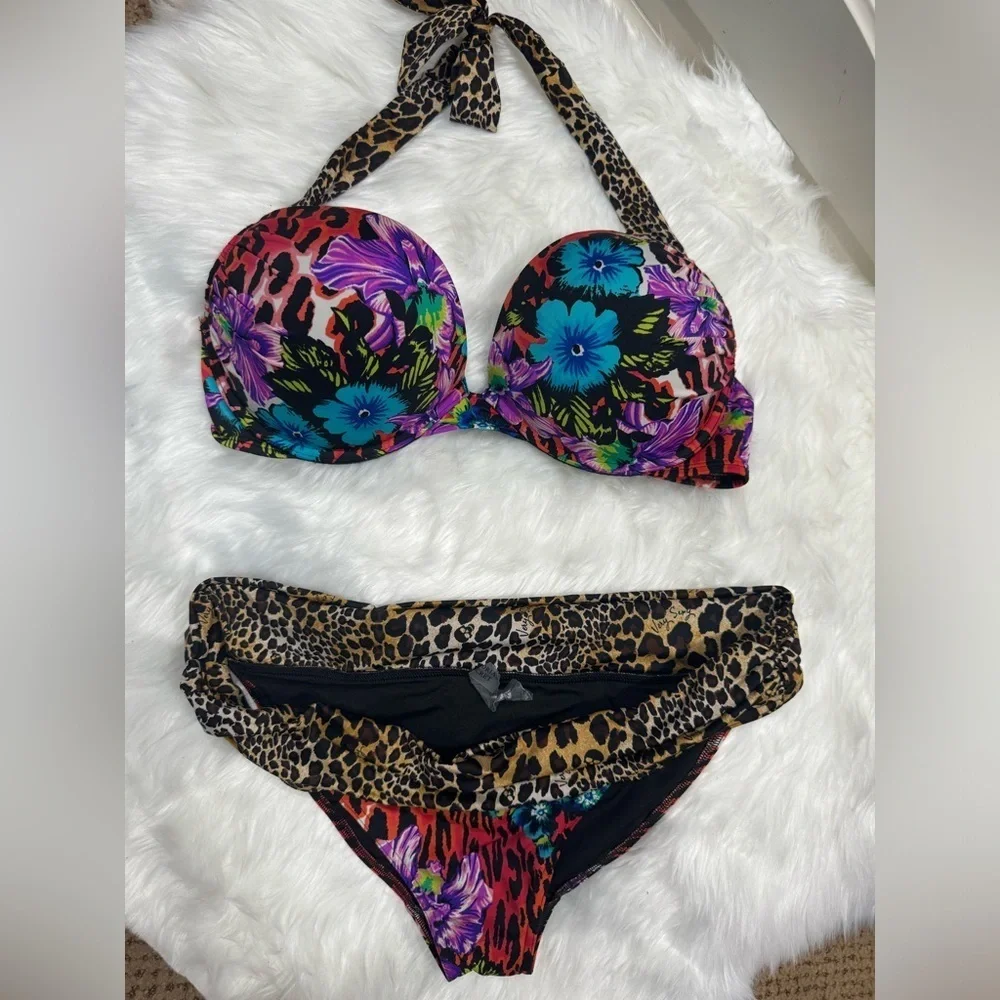 Victorias Secret Floral and Leopard Bombshell Swim Suit